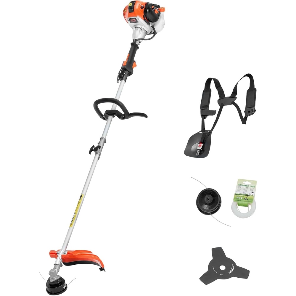 image:imageVEVOR String Trimmer 252CC 2Stroke Gas Powered Weed Wacker 169 Cordless Grass Trimmer MultiFunctional Lawn Edger with Shoulder Strap amp 3T Blade Weed Eater for Quick Grass Cleaning