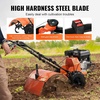 VEVOR Tiller Cultivator, 212CC 4-Stroke Garden Cultivator, Tiller with 4 Steel Adjustable Rear Tines for Lawn, Garden and Field Soil Cultivation(212CC 4-Stroke)