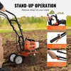 VEVOR Tiller Cultivator, 212CC 4-Stroke Garden Cultivator, Tiller with 4 Steel Adjustable Rear Tines for Lawn, Garden and Field Soil Cultivation(43CC 2-Stroke)