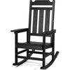 VEVOR Porch Rocker, HIPS Outdoor Rocking Chair, High Back Patio Rocking Chair with Smooth Armrests, Supports up to 400 lbs, for Garden, Balcony, Porch, Black(1PC Rocking Chair)