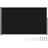 VEVOR Retractable Side Awning, UV 50 236″ x 63″ Double Retractable Patio Screen Waterproof, 280 g Thicken Retractable Room Divider Black for Privacy, Garden, Outdoor, Patio and Terrace, Beige(Black)