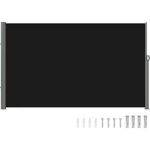 VEVOR Retractable Side Awning, UV 50 236″ x 63″ Double Retractable Patio Screen Waterproof, 280 g Thicken Retractable Room Divider Black for Privacy, Garden, Outdoor, Patio and Terrace, Beige(Black)