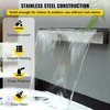 VEVOR Pool Fountain Stainless Steel Pool Waterfall Spillway with Pipe Connector Rectangular Garden Outdoor (59.1″)(59in)