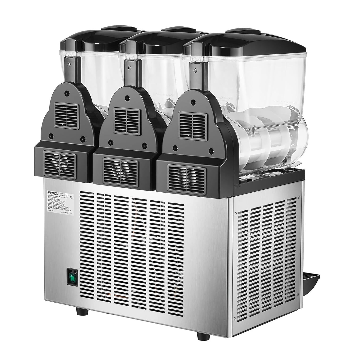 image:imageVEVOR Commercial Margarita Machine 15Lx3 Triple Tank Slushie Machine 180 Cups Stainless Steel Margarita Smoothie Frozen Drink Maker Slushy Maker for Home Party Restaurants Cafe Bars