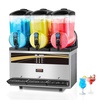 VEVOR Commercial Margarita Machine, 15Lx3 Triple Tank Slushie Machine, 180 Cups Stainless Steel Margarita Smoothie Frozen Drink Maker, Slushy Maker for Home Party Restaurants Cafe Bars