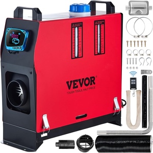 VEVOR 8KW Diesel Air Heater Muffler Diesel Heater 12V 8000W Diesel Parking Heater Remote Control Remote Control with LCD Switch for Car Bus Trucks Motor-Home and Boats(Black+Red)
