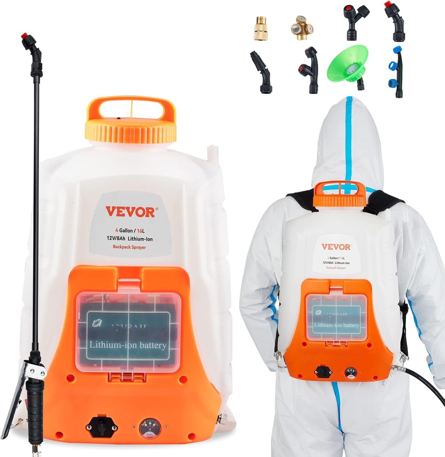 image:imageVEVOR Battery Powered Backpack Sprayer 090 PSI Adjustable Pressure 4 Gallon Tank Back Pack Sprayer 12V 8Ah Battery Wide Mouth Lid Spraying Cleaning amp Southern Ag Surfactant 16oz 1 Pint