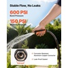 VEVOR Garden Hose, 75 ft 5/8″ Heavy Duty 4-Layer Rubber Water Hose, 150PSI Working & 600PSI Burst, Flexible & Non-kink Outdoor Waterhose with 3/4″ Fitting, Lightweight Hoses for Gardening Cleaning(75 ft)